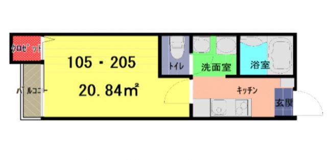 禅-VOLPE-(1K/2階)の間取り写真