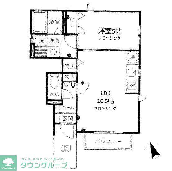 ノール吉祥寺C(1LDK/1階)の間取り写真