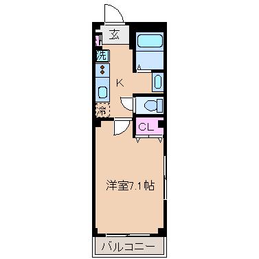 グランデV(1K/2階)の間取り写真