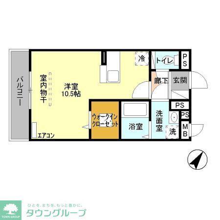 シュペリュール(ワンルーム/1階)の間取り写真