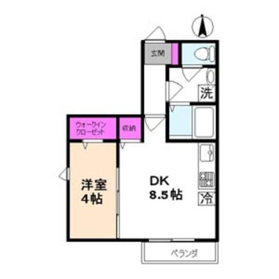 ユーリーセゾン(1DK/3階)の間取り写真
