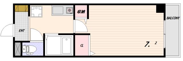 アパ北町(1K/3階)の間取り写真