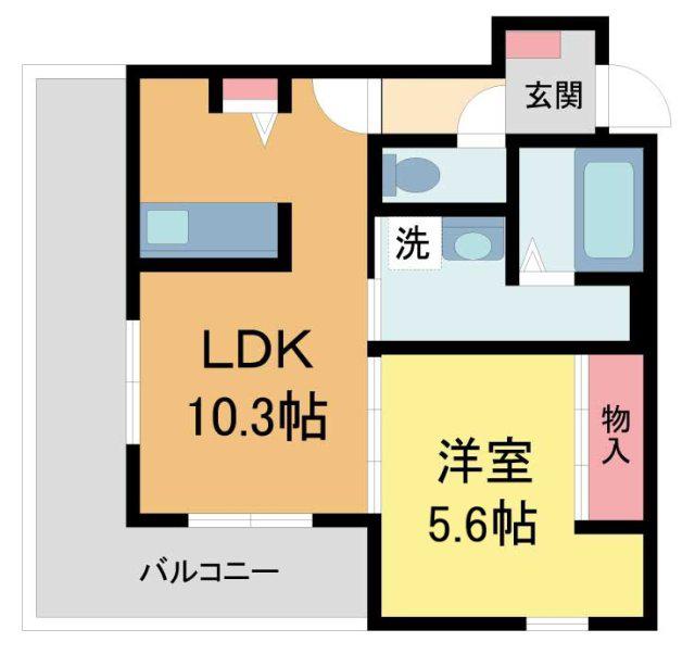 シャーメゾン池田旭丘ウエスト(1LDK/2階)の間取り写真