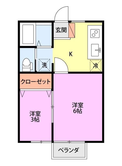 プラージュ(1SK/1階)の間取り写真