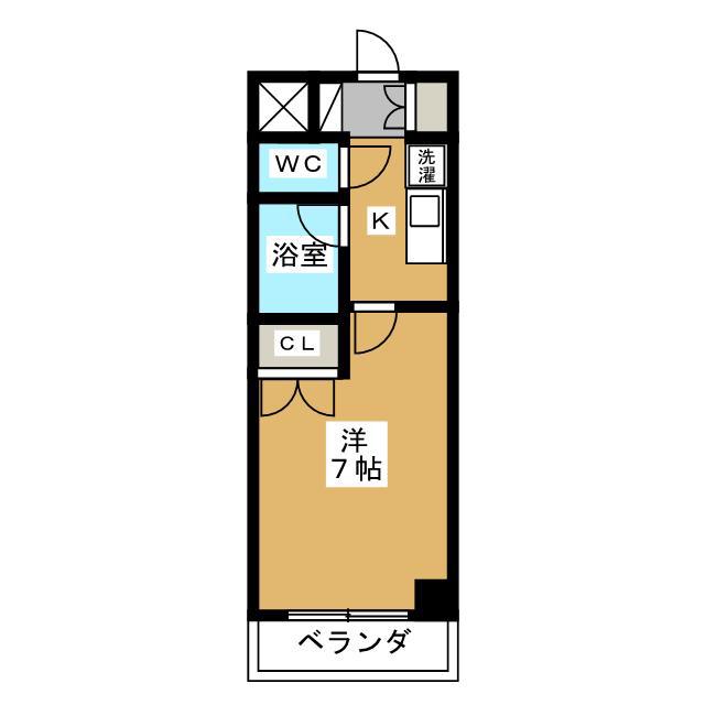 ルミエールKOMURO(1K/9階)の間取り写真