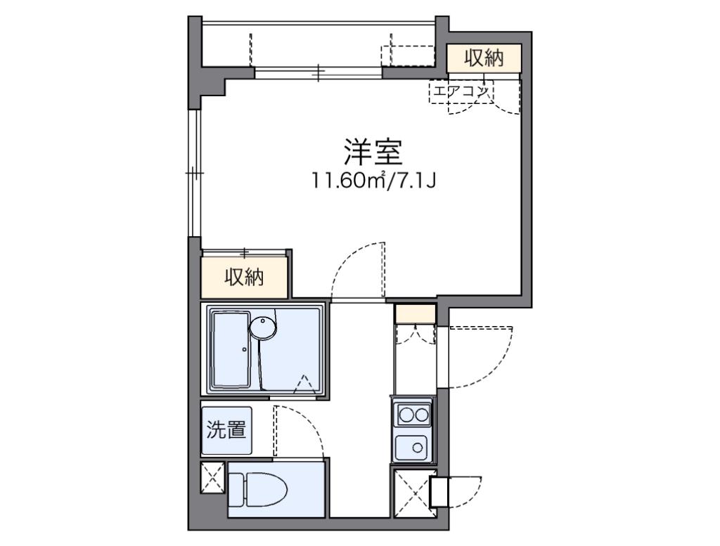 レオパレスファラオ後楽安藤坂(1K/2階)の間取り写真