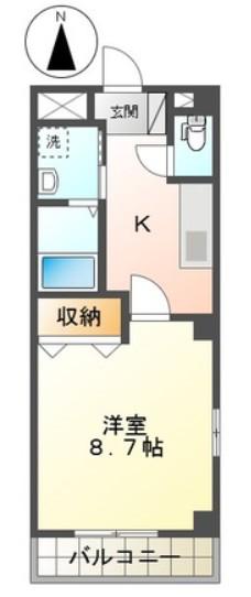 K・Y・K(1K/2階)の間取り写真