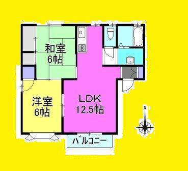 ハイツYUTAKA(2LDK/1階)の間取り写真