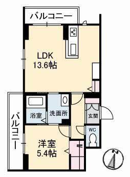 ヴィーロ キャピターレ(1LDK/3階)の間取り写真