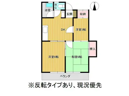 第五田代コーポ(3DK/2階)の間取り写真
