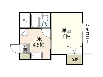 メゾン中山南(1DK/2階)の間取り写真