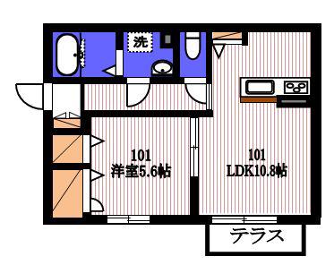 セイティアーレ(1LDK/1階)の間取り写真