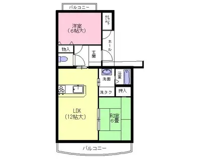 静鉄音羽町マンション(2LDK/3階)の間取り写真
