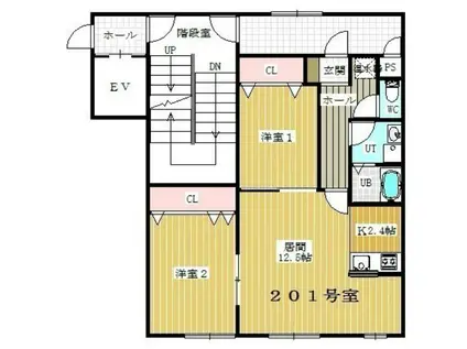 NEXTIII(2LDK/2階)の間取り写真