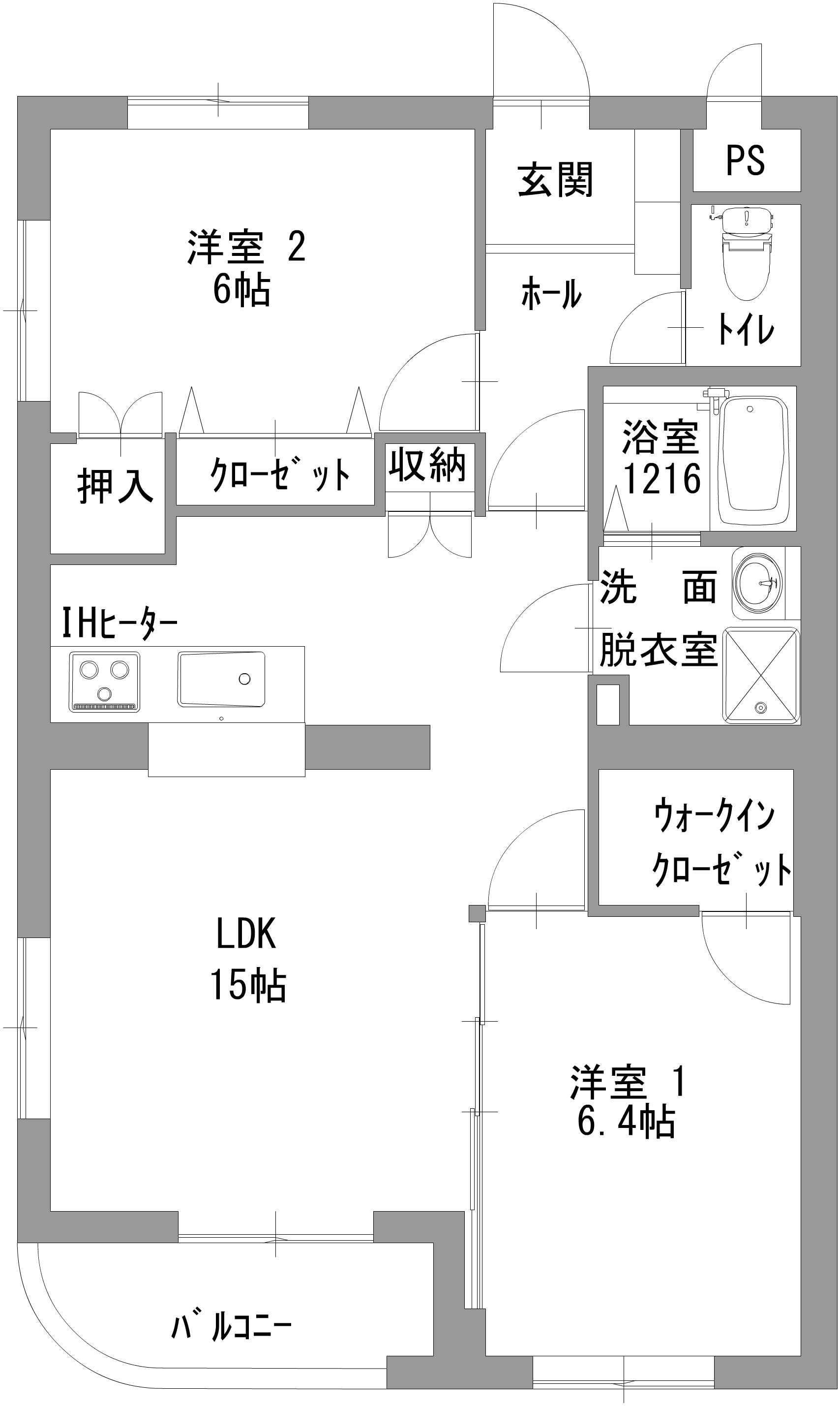 セービング日吉 A(2LDK/1階)の間取り写真