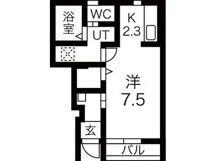 KINGDOMII(1K/1階)の間取り写真