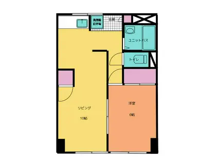 ブランドール 北棟(1DK/3階)の間取り写真