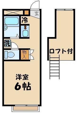 レオパレス ジュネス(1K/2階)の間取り写真