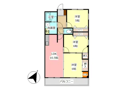 サンクチュアリ(3LDK/2階)の間取り写真