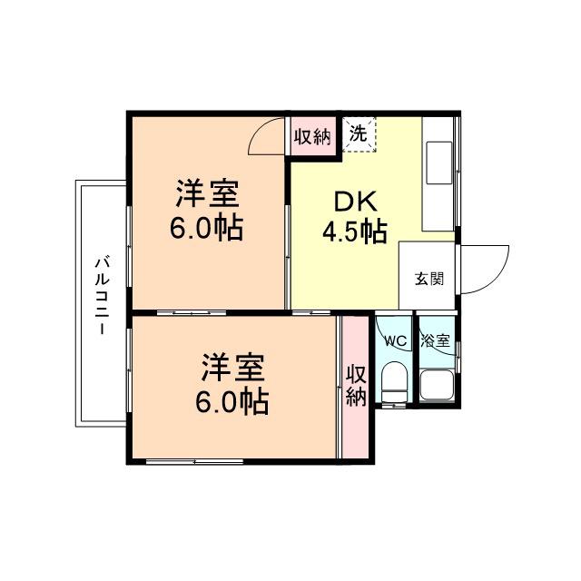 木村マンション(2DK/2階)の間取り写真