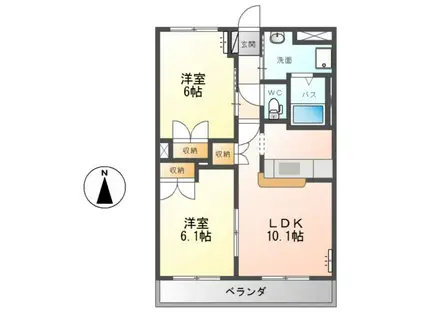 KINGS COAT(2LDK/2階)の間取り写真