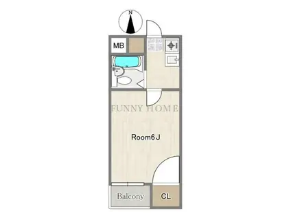 ハイム南雲(1K/2階)の間取り写真