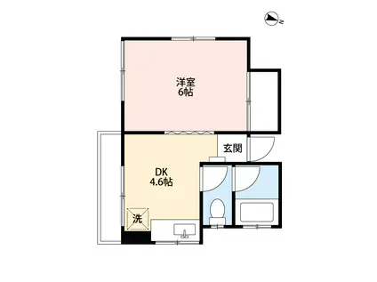 第二泉ハイツ(1DK/2階)の間取り写真