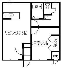 コーポラルK(1LDK/2階)の間取り写真