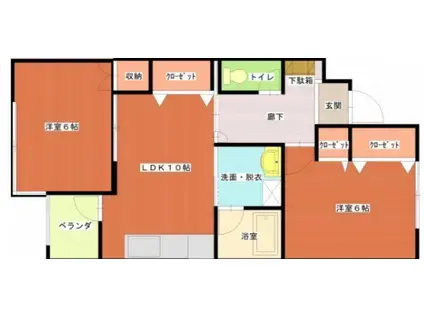 森下ビル(2LDK/2階)の間取り写真