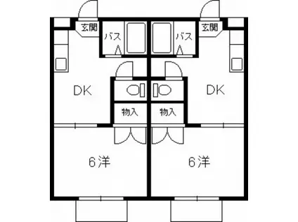 カナディアンおみかどA棟(1DK/1階)の間取り写真