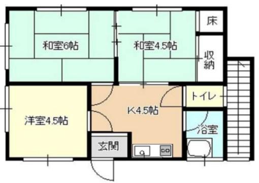 相生市垣内町アパート3(3K/1階)の間取り写真