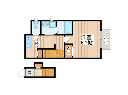 CCR2018(1K/2階)の間取り写真