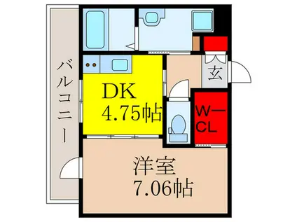 ラ・リュールMJ(1DK/1階)の間取り写真