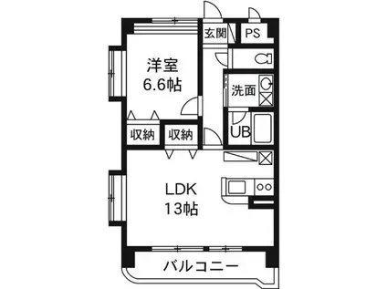 マンションエスポワール(1LDK/4階)の間取り写真