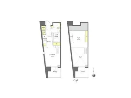 プライムメゾン早稲田通(ワンルーム/9階)の間取り写真