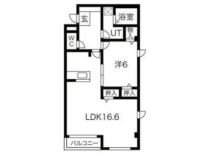 ARTE CORE(1LDK/3階)の間取り写真