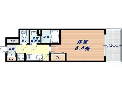 プレサンスOSAKA DOMECITYビーツ(1K/10階)の間取り写真