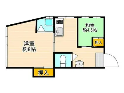 東町ビル(2K/4階)の間取り写真