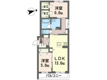 クオリスタ(2LDK/3階)の間取り写真