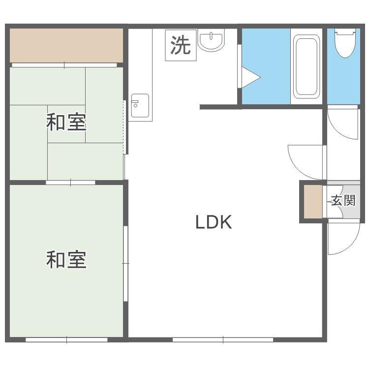 三和興産マンション(2LDK/2階)の間取り写真