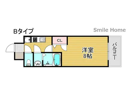 AXIS天神ノ森(1K/4階)の間取り写真