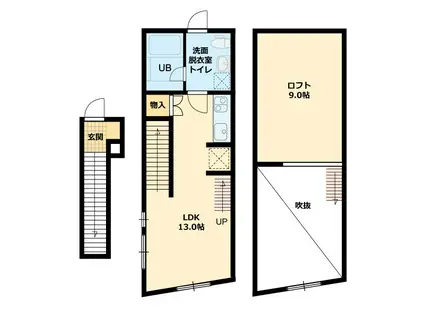 神楽坂マイ(ワンルーム/2階)の間取り写真