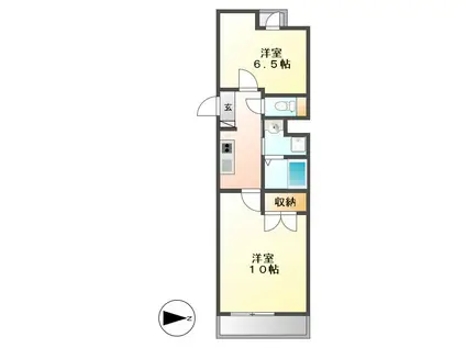 ヴェリエール・ドゥ・セ(2K/5階)の間取り写真