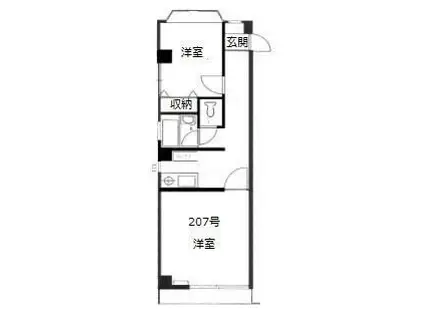 メゾン東麻布(2K/2階)の間取り写真