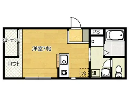 ヴィラ・クレフォート(ワンルーム/1階)の間取り写真