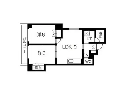 山名屋ビル(2LDK/2階)の間取り写真