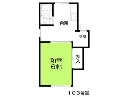 コパル由比ガ浜2(1K/1階)の間取り写真