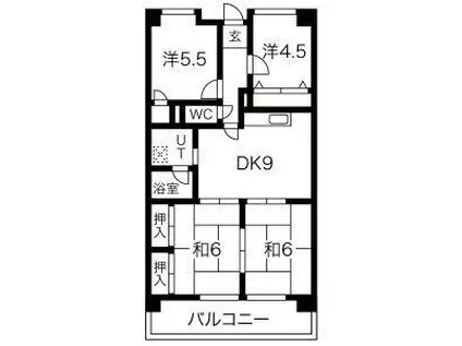 大椿ビルV(4DK/3階)の間取り写真