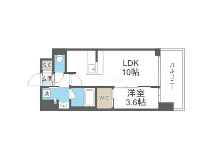 コンフォリア新大阪宮原Q(1LDK/11階)の間取り写真