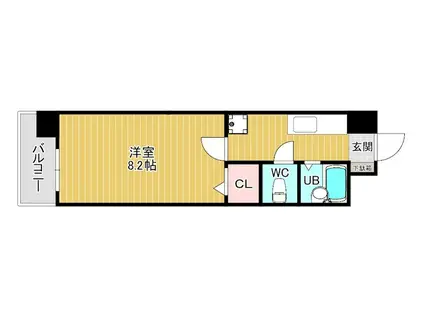 WINGS片野I(1K/3階)の間取り写真